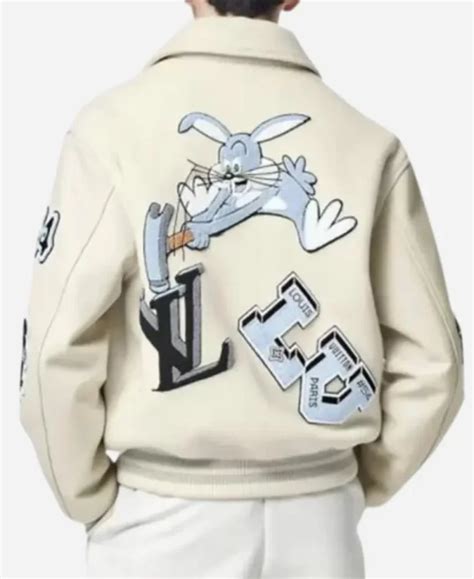 louis vuitton yellow varsity jacket|louis vuitton bugs bunny jacket.